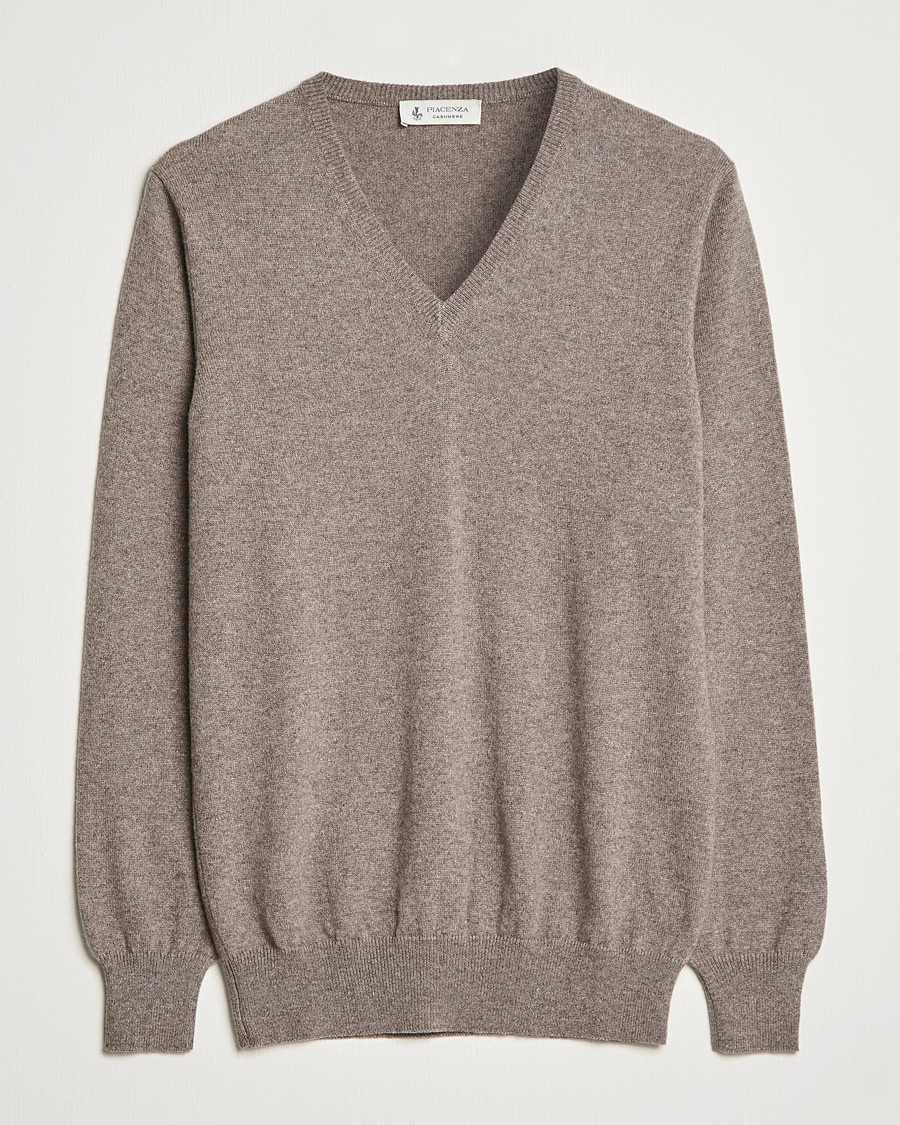 Mies |  | Piacenza Cashmere | Cashmere V Neck Sweater Brown