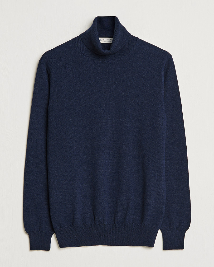 Mies | Puserot | Piacenza Cashmere | Cashmere Rollneck Sweater Navy