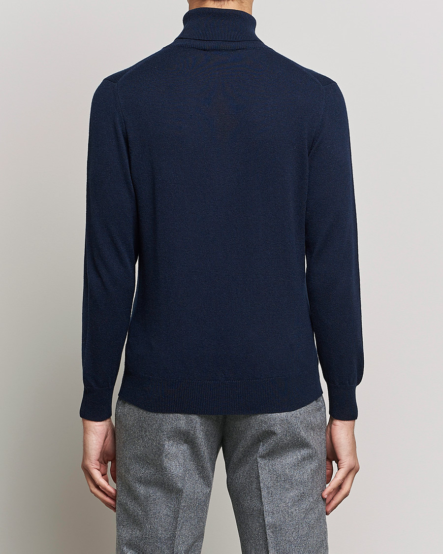 Mies | Puserot | Piacenza Cashmere | Cashmere Rollneck Sweater Navy