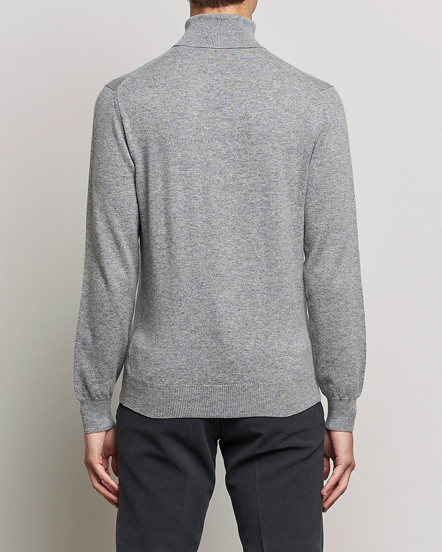 Mies | Puserot | Piacenza Cashmere | Cashmere Rollneck Sweater Light Grey