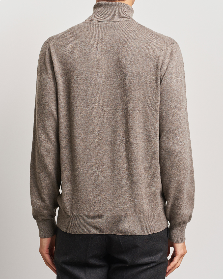 Mies | Puserot | Piacenza Cashmere | Cashmere Rollneck Sweater Brown