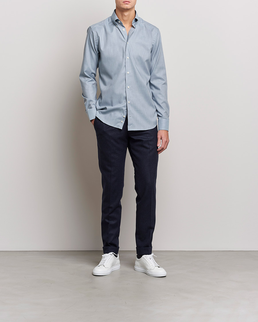 Mies |  | Eton | Wrinkle Free Button Down Oxford Shirt Light Blue 