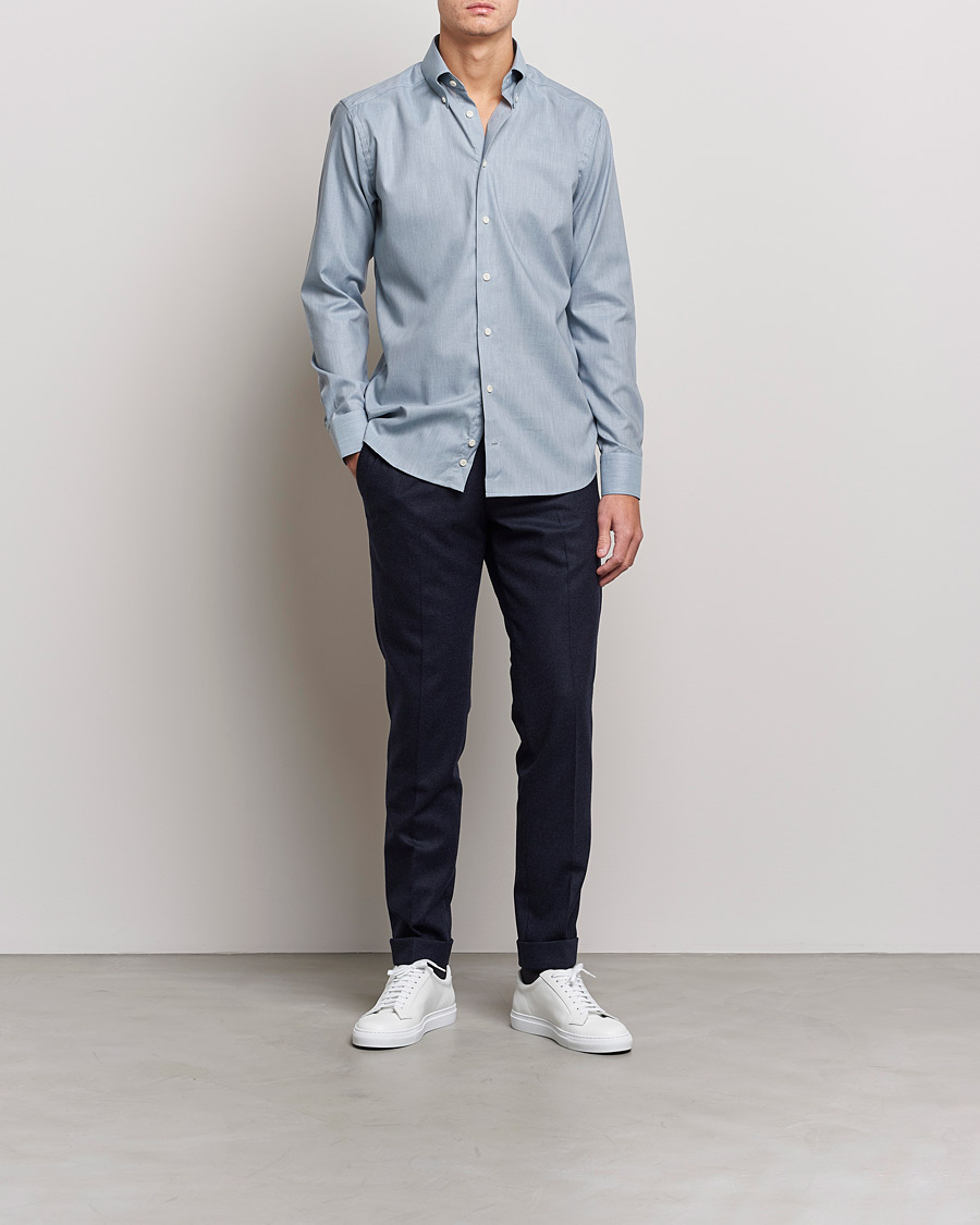 Mies | Kauluspaidat | Eton | Wrinkle Free Button Down Oxford Shirt Light Blue