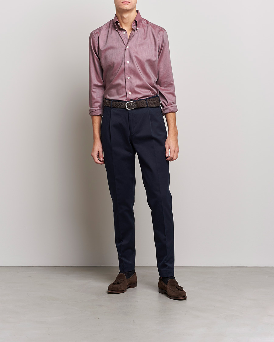 Mies | Kauluspaidat | Eton | Wrinkle Free Button Down Oxford Shirt Red