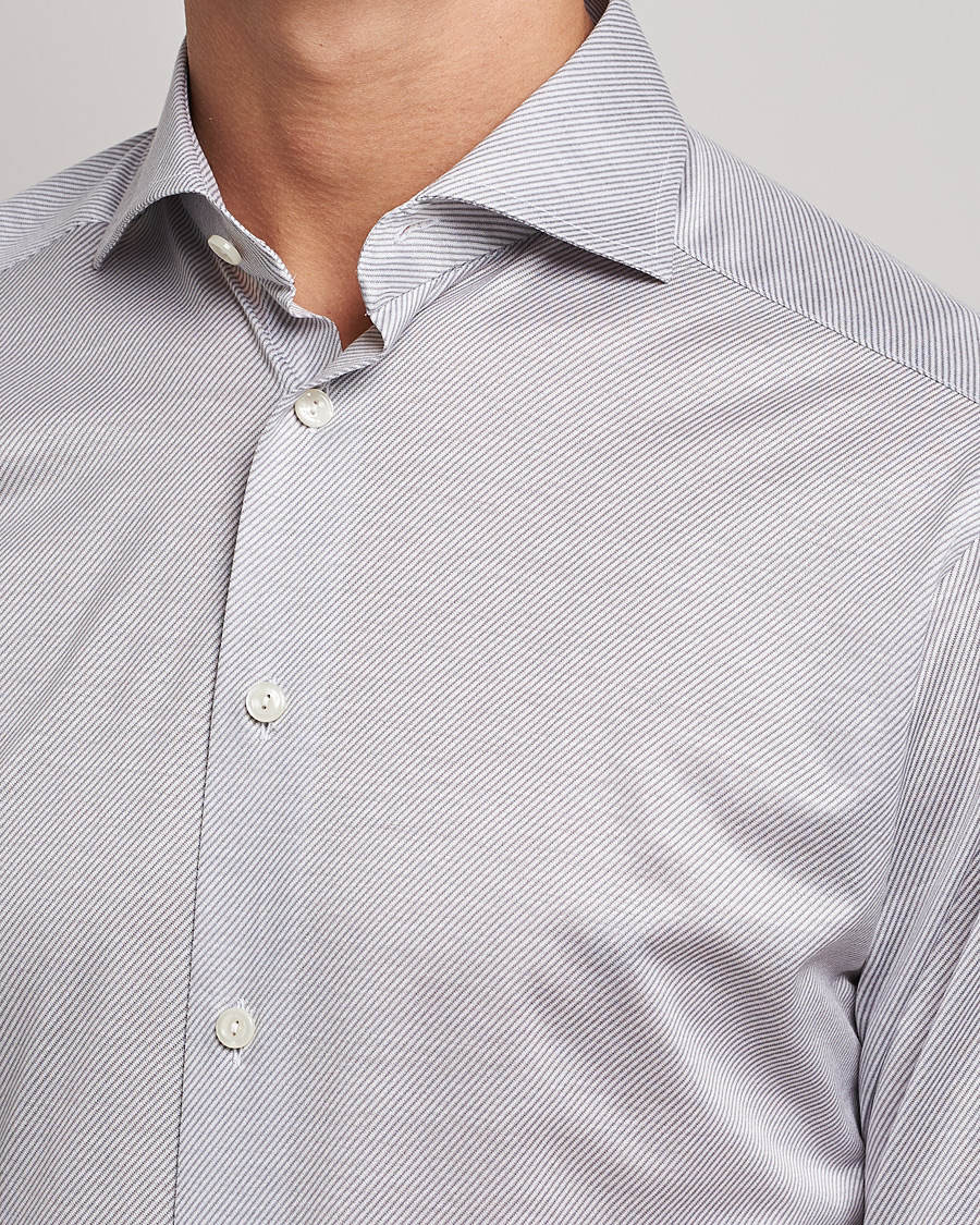 Mies | Kauluspaidat | Eton | King Knit Filo Di Scozia Shirt Grey