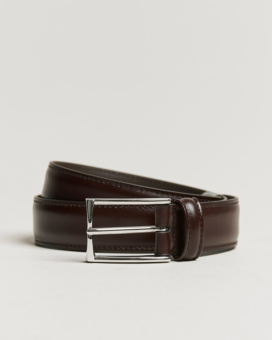 Mies | Vyöt | Anderson's | Leather Suit Belt 3 cm Dark Brown
