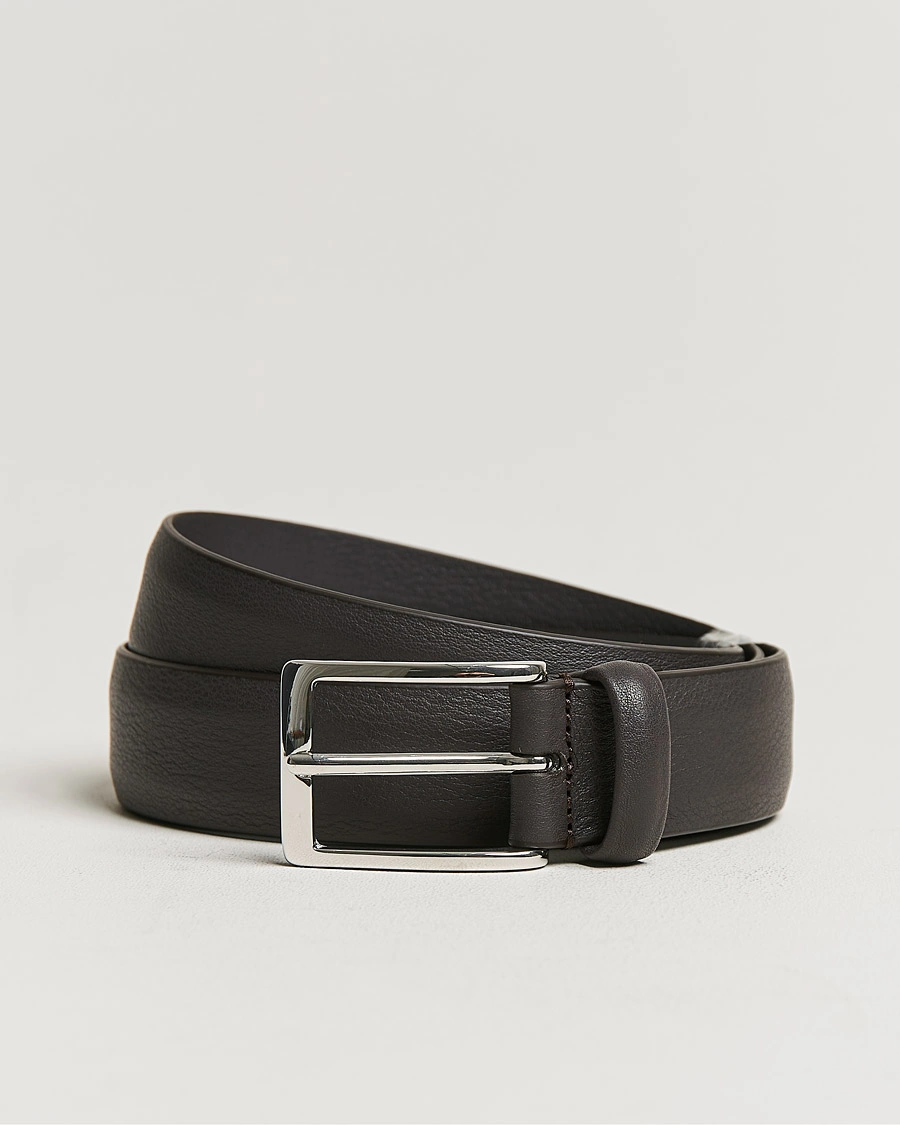 Mies |  | Anderson's | Double Nappa Calf 3 cm Belt Dark Brown