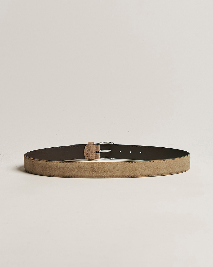 Mies | Vyöt | Anderson's | Suede 3,5 cm Belt Beige