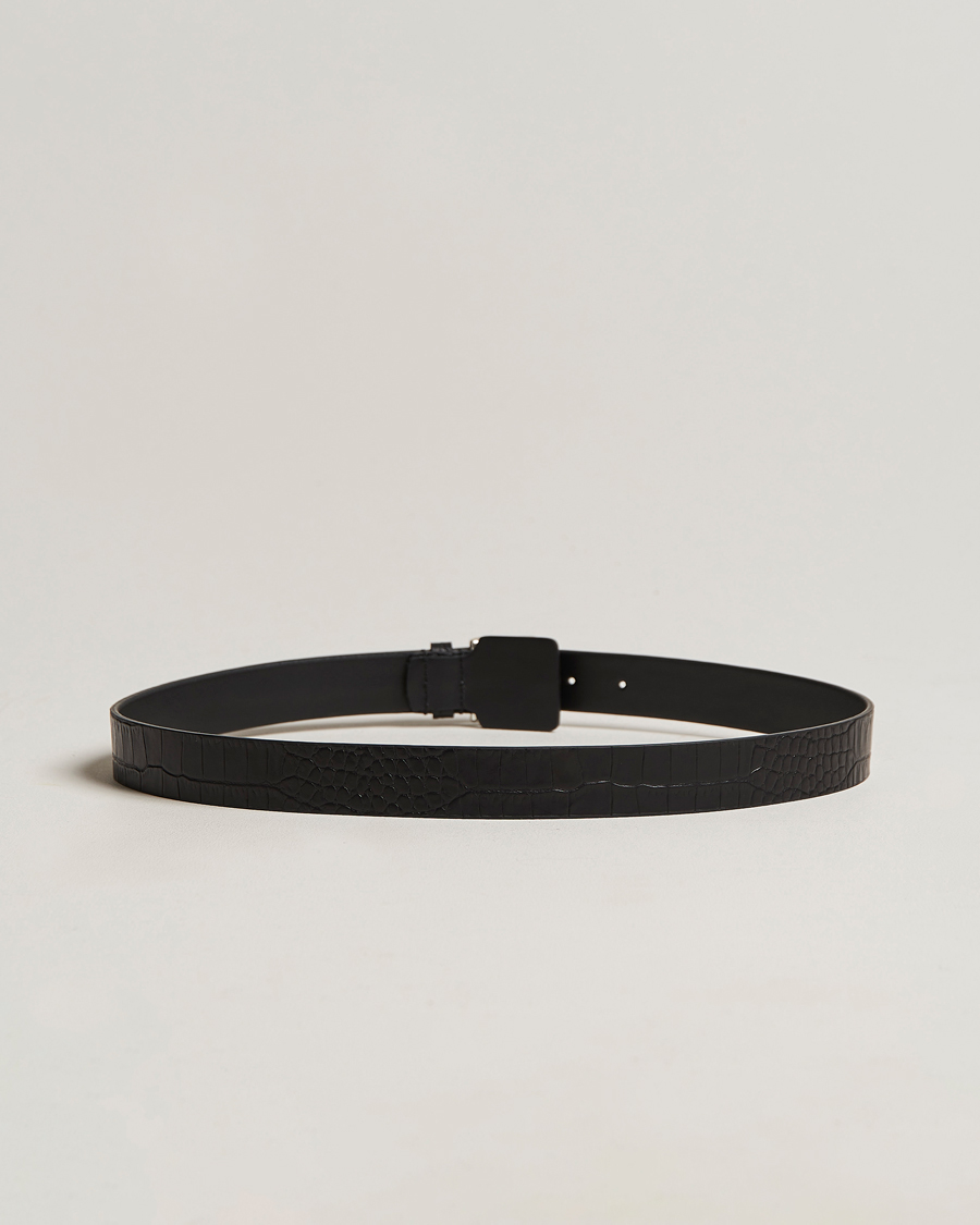 Mies | Sileät vyöt | Anderson's | Embossed Croco Belt 3 cm Black