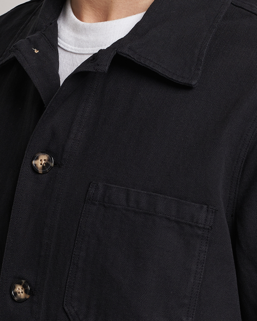 Mies | Kauluspaidat | A Day's March | Original Herringbone Overshirt Black