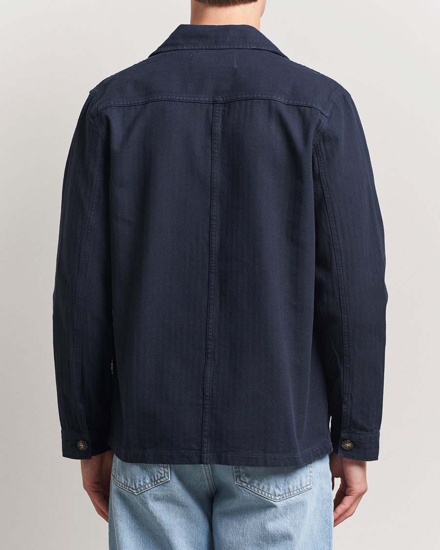 Mies | Kauluspaidat | A Day's March | Herringbone Overshirt Navy