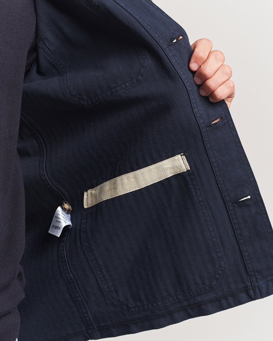 Mies | Kauluspaidat | A Day's March | Herringbone Overshirt Navy