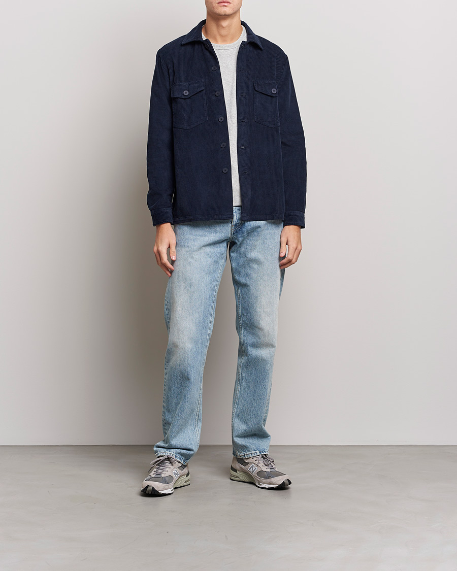 Mies | Kauluspaidat | A Day's March | Carey Cord Overshirts Navy