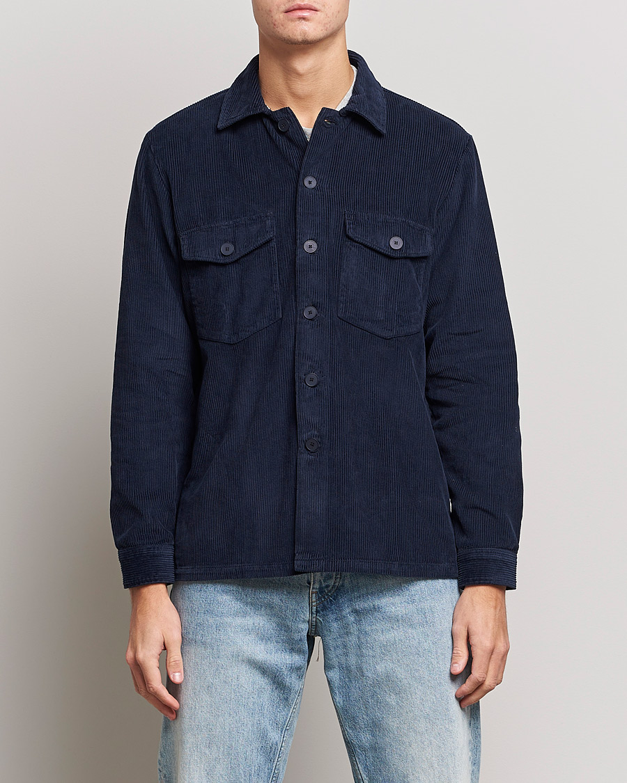 Mies |  | A Day's March | Carey Cord Overshirts Navy