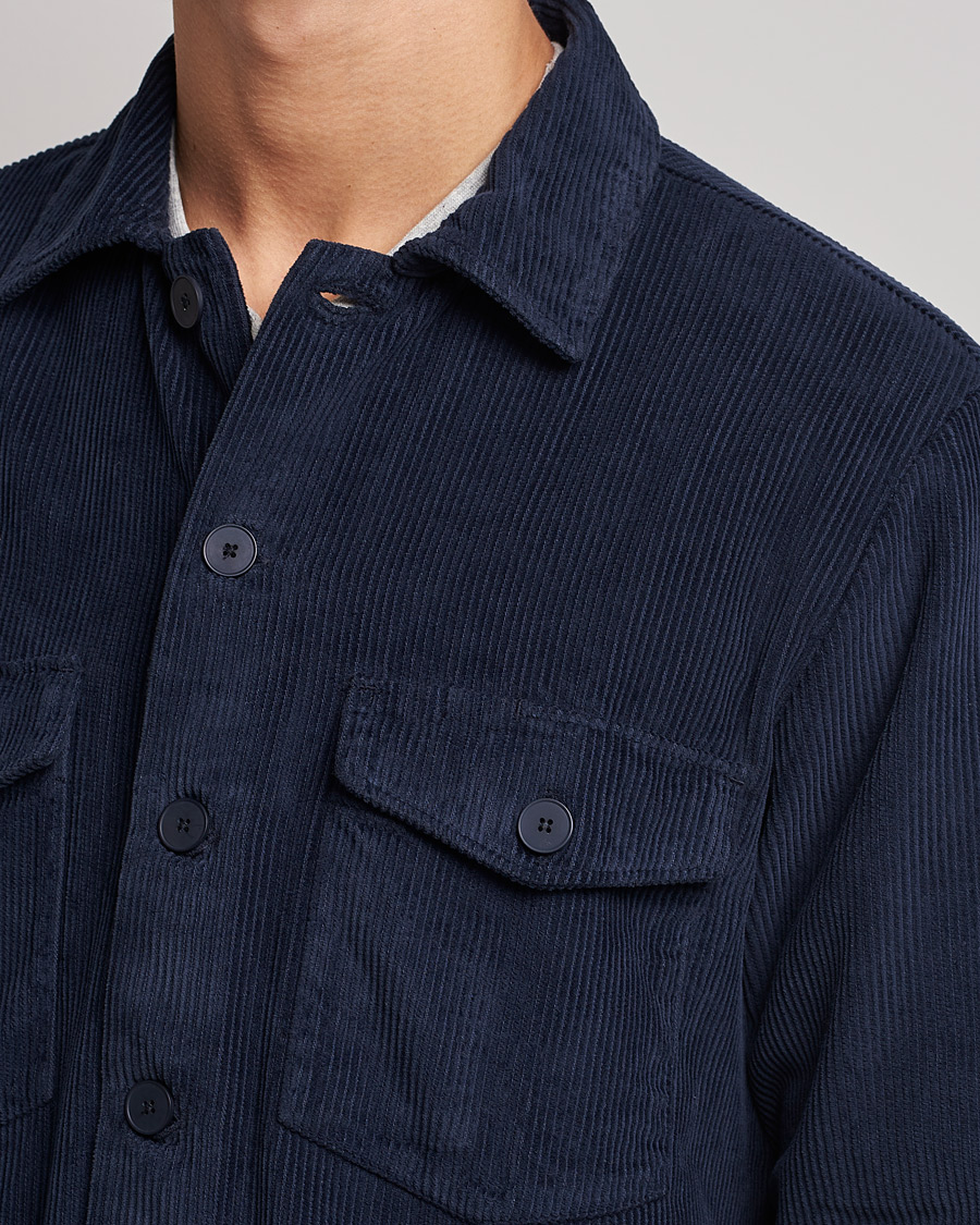 Mies | Kauluspaidat | A Day's March | Carey Cord Overshirts Navy