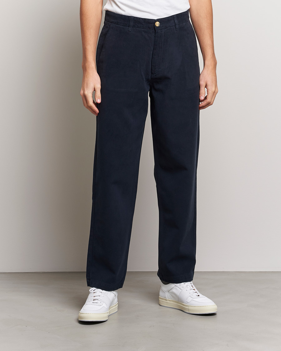 Mies | Housut | A Day's March | Redwood Cotton/Tencel Trousers Navy