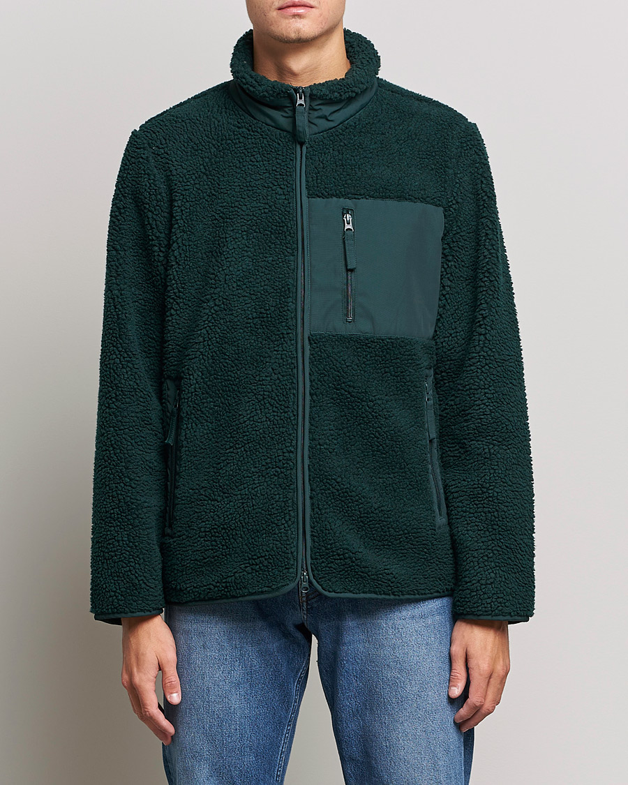 Mies | A Day's March | A Day's March | Granån Recycled Fleece Jacket Bottle Green