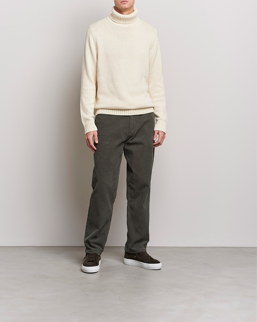 Mies | Puserot | A Day's March | Forres Cotton/Cashmere Rollneck Off White