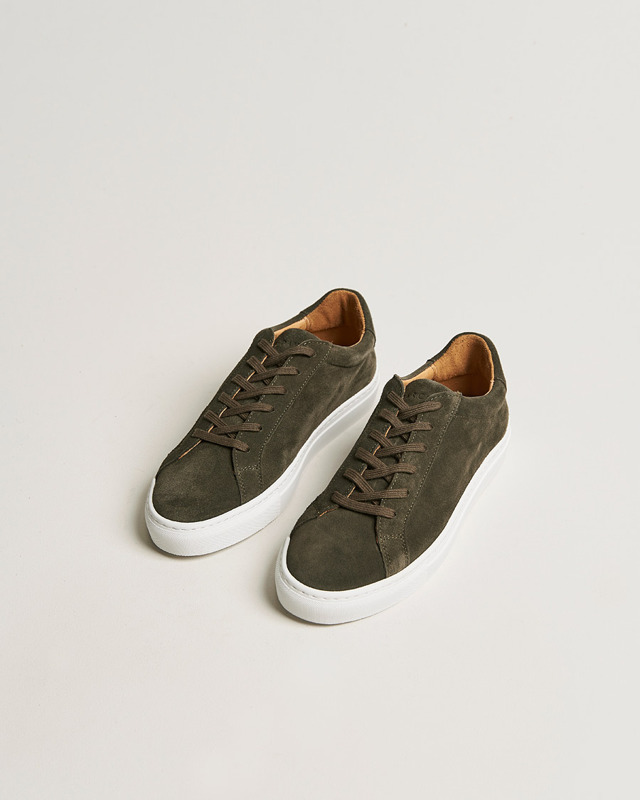 Mies | Tennarit | A Day's March | Suede Marching Sneaker Dark Olive