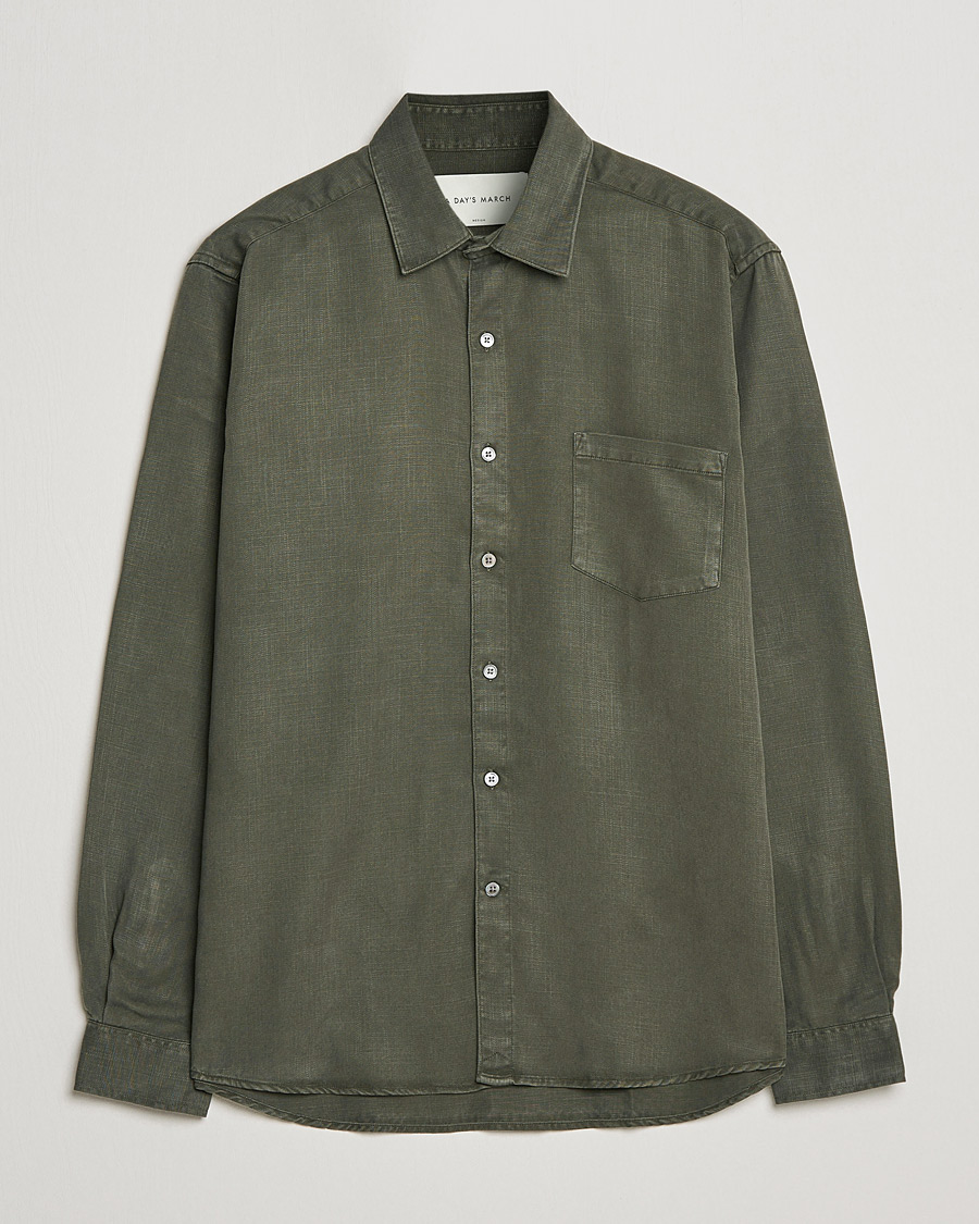 Mies | Kauluspaidat | A Day's March | Daintree Lyocell Shirt Olive