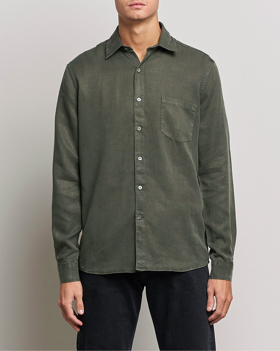 Mies | Kauluspaidat | A Day's March | Daintree Lyocell Shirt Olive