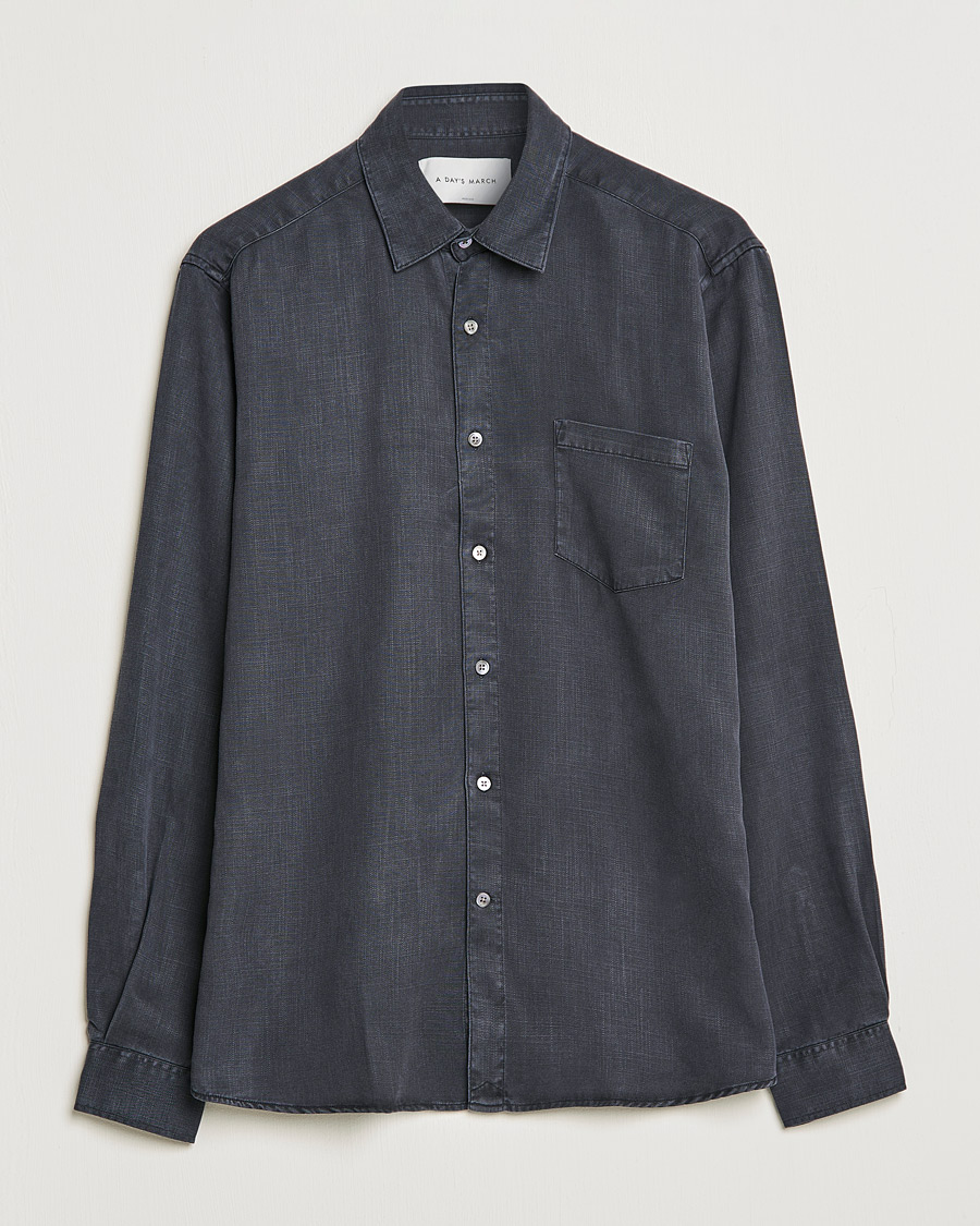 Mies | Kauluspaidat | A Day's March | Daintree Lyocell Shirt Off Black