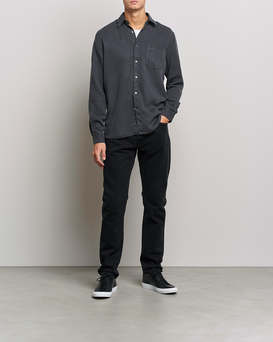 Mies | Kauluspaidat | A Day's March | Daintree Lyocell Shirt Off Black
