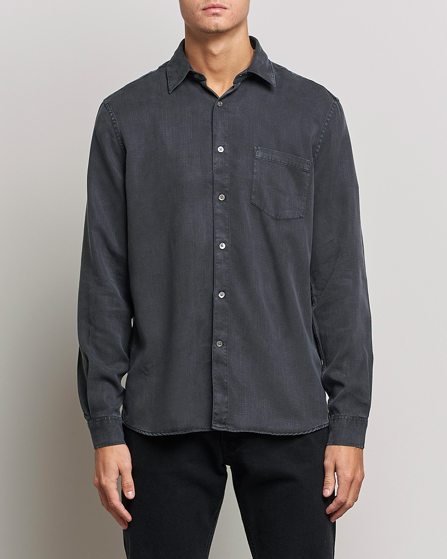 Mies | Rennot paidat | A Day's March | Daintree Tencel Shirt Off Black