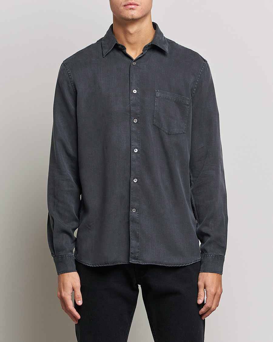 Mies | Kauluspaidat | A Day's March | Daintree Lyocell Shirt Off Black