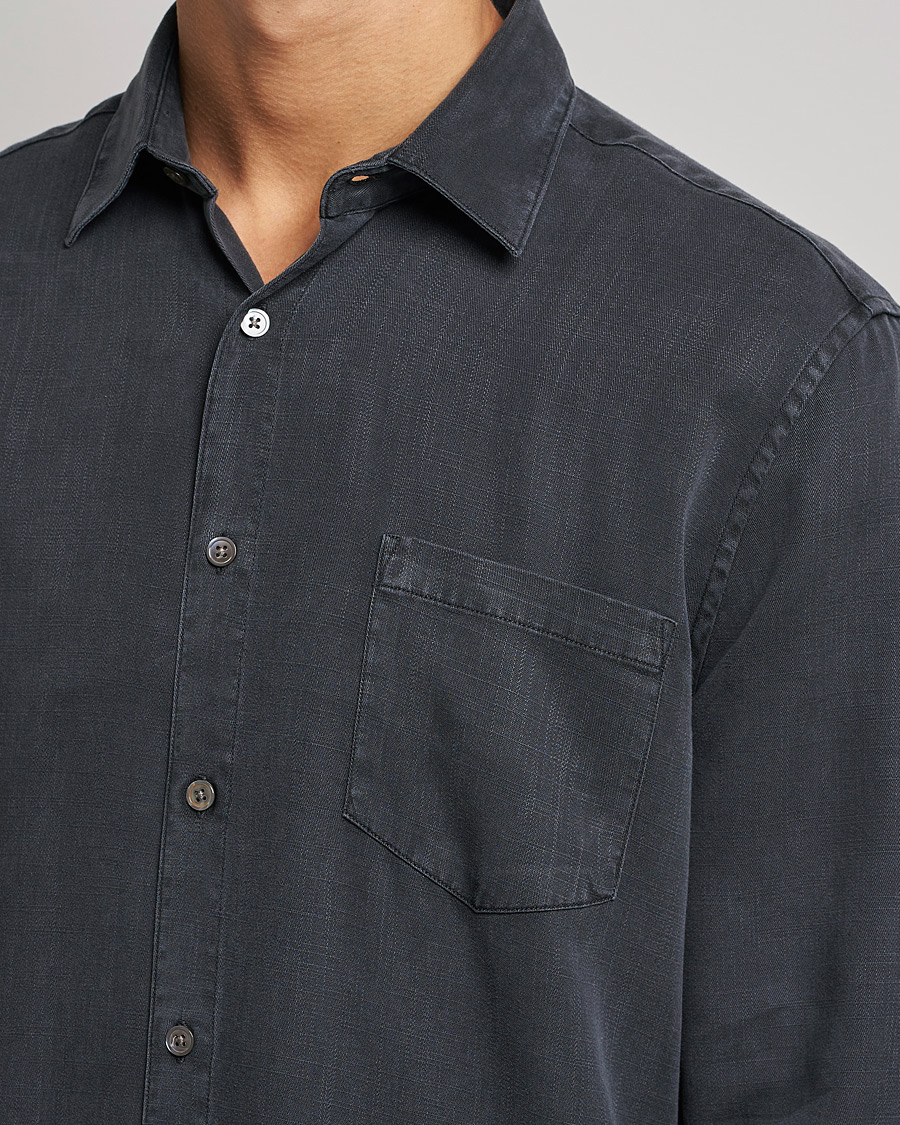Mies | Kauluspaidat | A Day's March | Daintree Lyocell Shirt Off Black