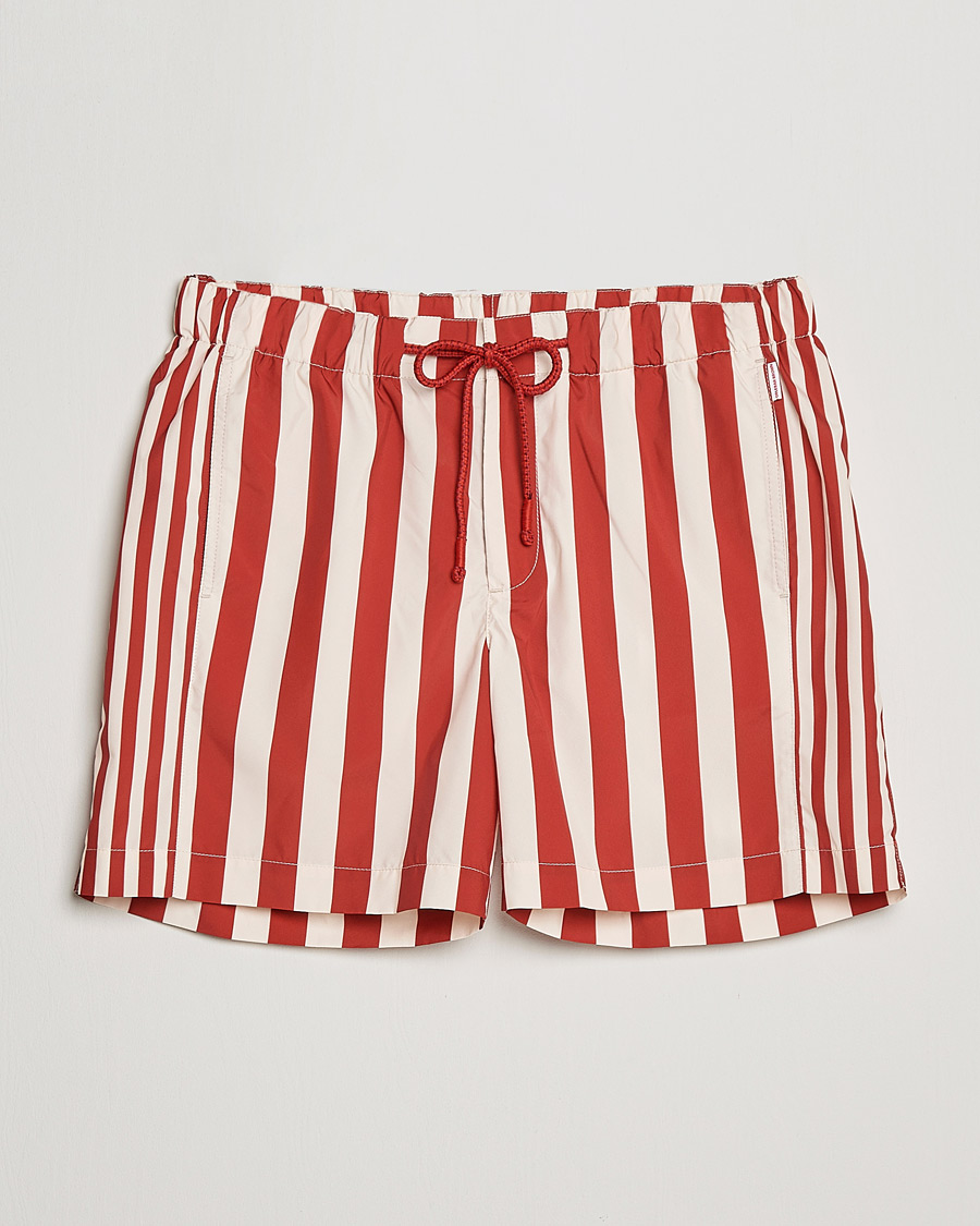 Mies | Uimahousut | Orlebar Brown | Bulldog Drawcord Mix Stripe Swim Shorts Vermillion