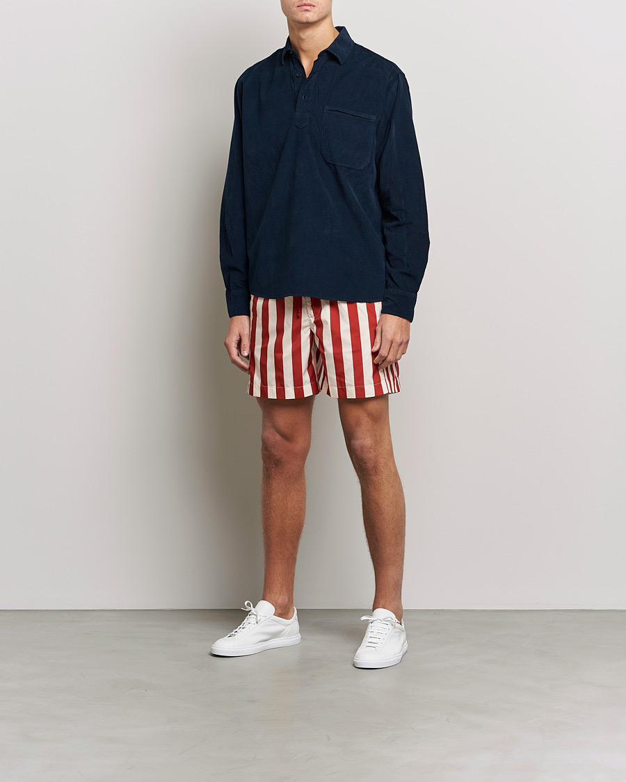 Mies | Uimahousut | Orlebar Brown | Bulldog Drawcord Mix Stripe Swim Shorts Vermillion