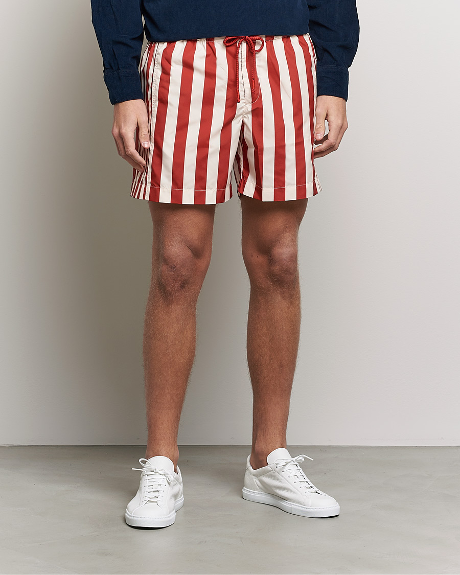 Mies | Uimahousut | Orlebar Brown | Bulldog Drawcord Mix Stripe Swim Shorts Vermillion