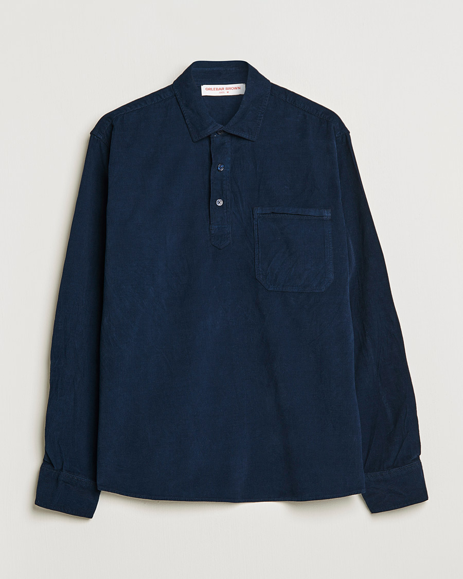 Mies | Kauluspaidat | Orlebar Brown | Shanklin Cord Popover Shirt Midnight Navy