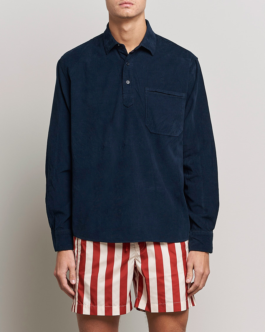 Mies |  | Orlebar Brown | Shanklin Cord Popover Shirt Midnight Navy