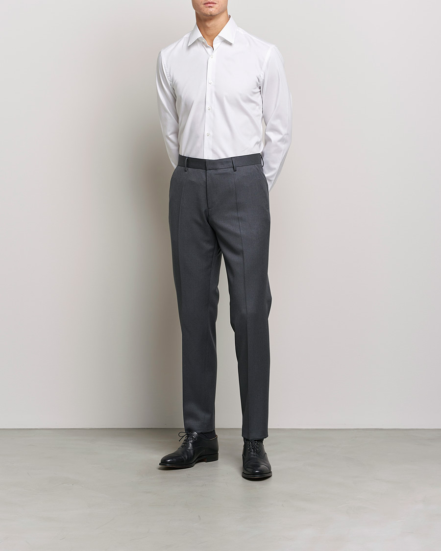 Mies | Kauluspaidat | BOSS BLACK | Hank Slim Fit Shirt White