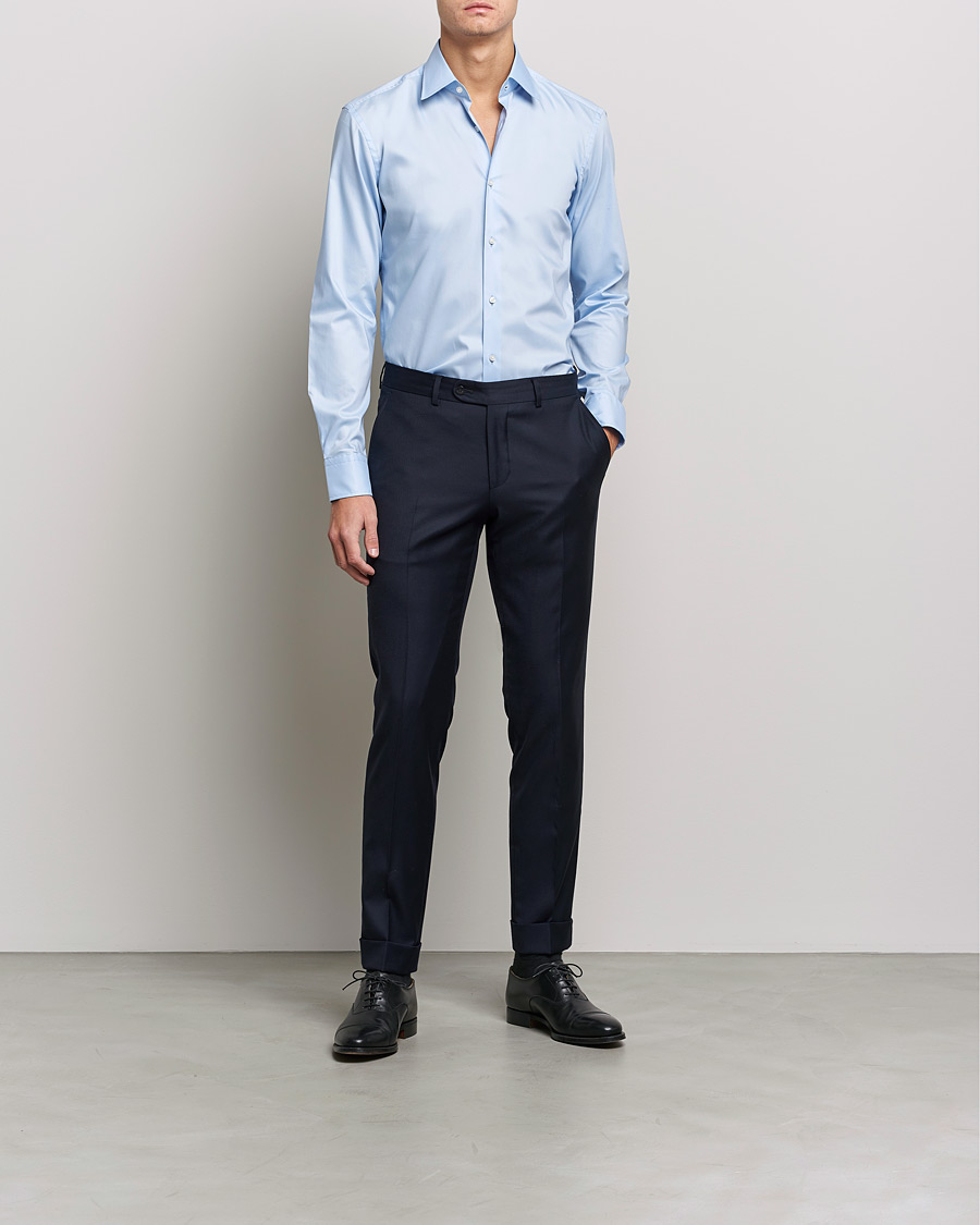 Mies | Kauluspaidat | BOSS BLACK | Hank Slim Fit Shirt Light Blue
