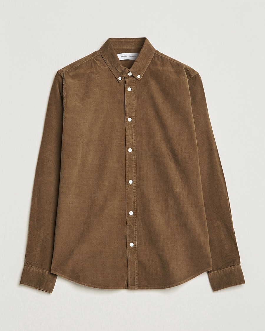 Mies | Kauluspaidat | Samsøe Samsøe | Samsøe & Samsøe Liam Organic Cotton Corduroy Shirt Stone Gray