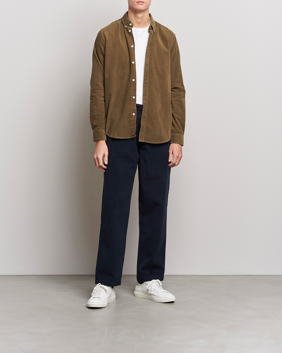 Mies | Kauluspaidat | Samsøe Samsøe | Samsøe & Samsøe Liam Organic Cotton Corduroy Shirt Stone Gray