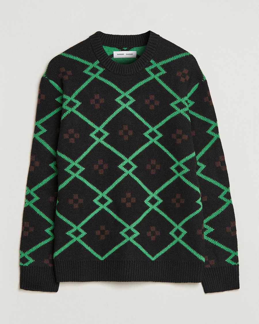 Mies | Puserot | Samsøe Samsøe | Samsøe & Samsøe Seren Wool Crew Neck Medium Green