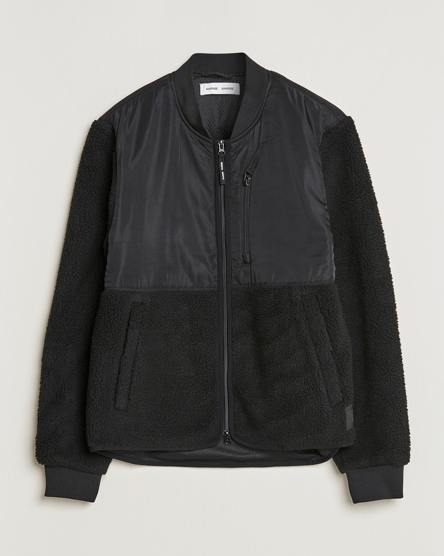 Mies | Puserot | Samsøe Samsøe | Samsøe & Samsøe Rasmus Fleece Full Zip Black