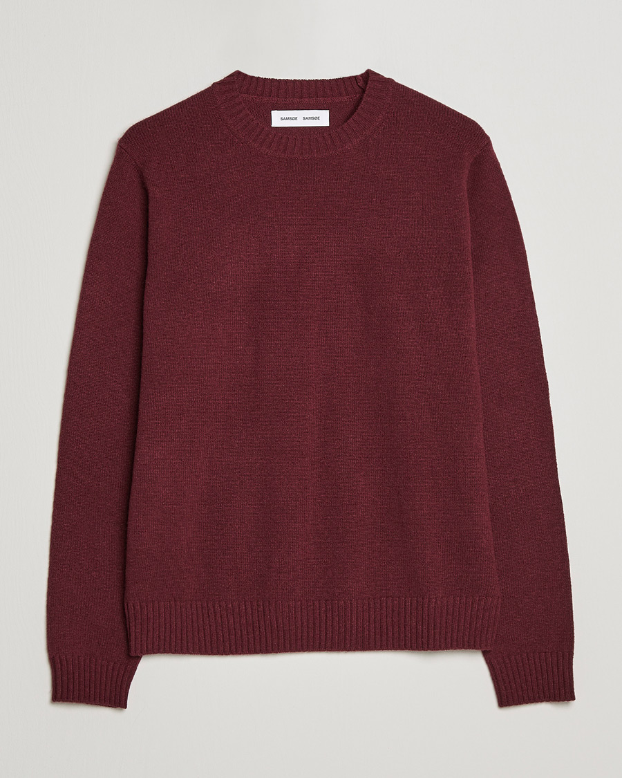 Mies | Puserot | Samsøe Samsøe | Samsøe & Samsøe Sylli Wool Crew Neck Windsor Wine