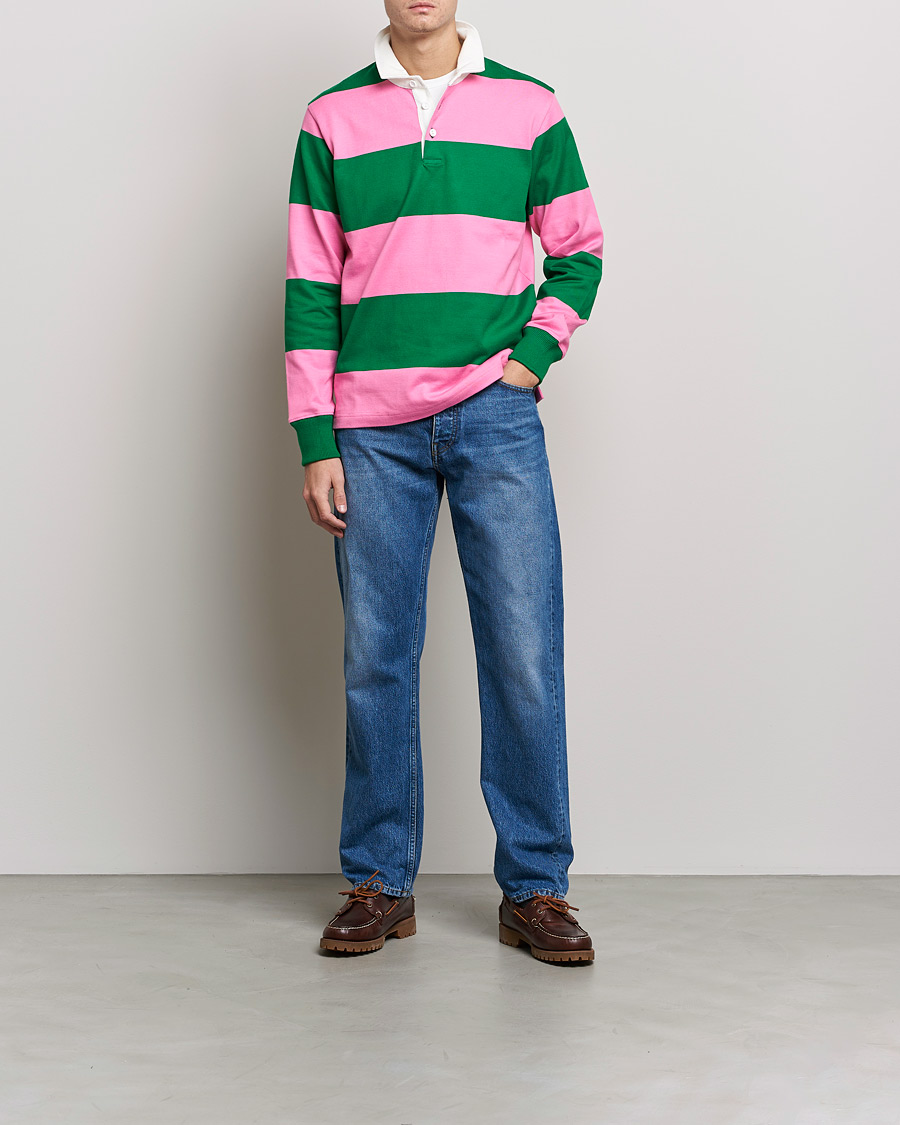 Mies | Puserot | Rowing Blazers | Block Stripe Rugby Pink/Green