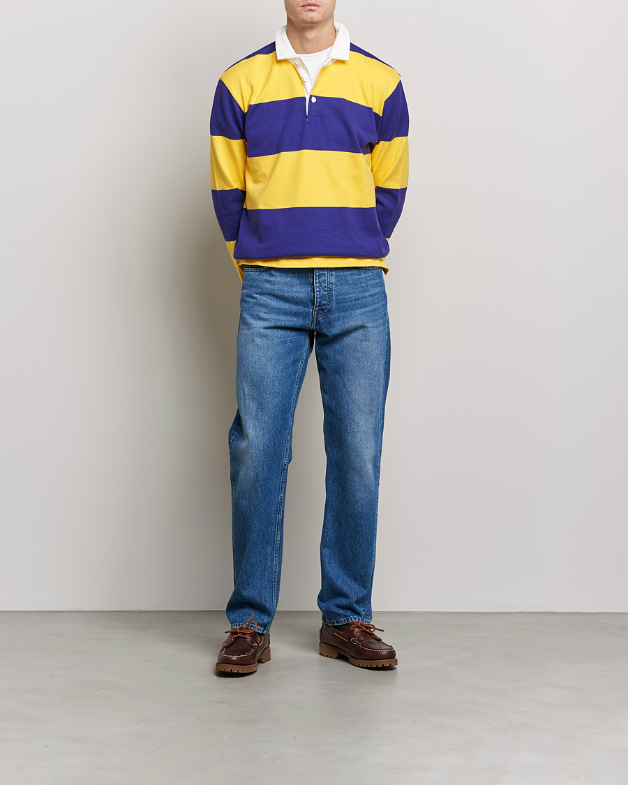 Mies | Rugby-paidat | Rowing Blazers | Horizontal Stripe Rugby Gold/Purple