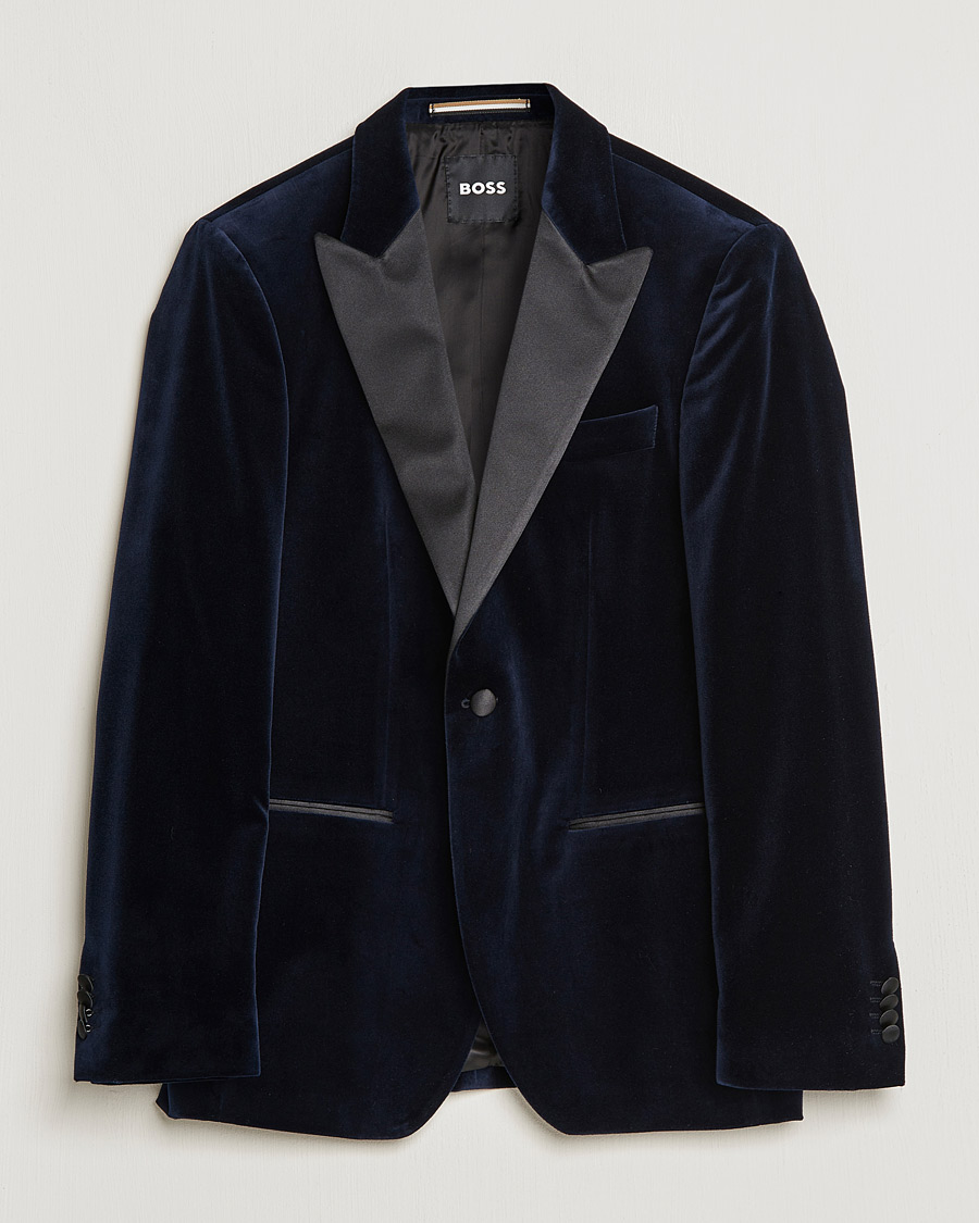 Mies | Pikkutakit | BOSS BLACK | Hutson Velvet Tuxedo Blazer Dark Blue