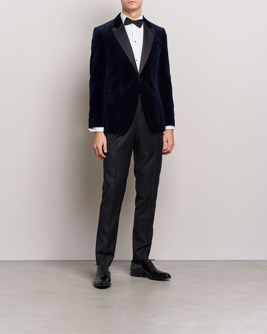 Mies | Pikkutakit | BOSS BLACK | Hutson Velvet Tuxedo Blazer Dark Blue