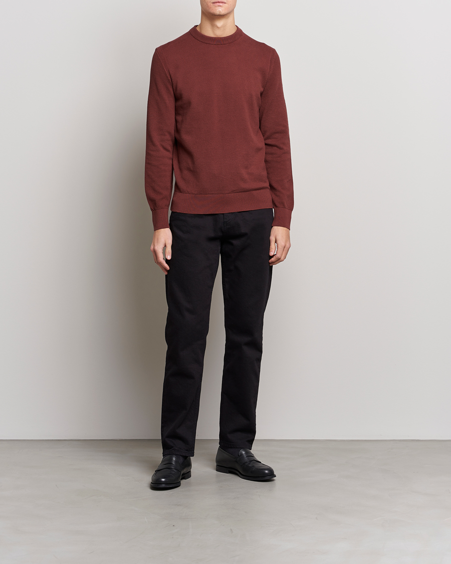 Mies | Puserot | BOSS BLACK | Ecaio Knitted Structured Sweater Medium Brown