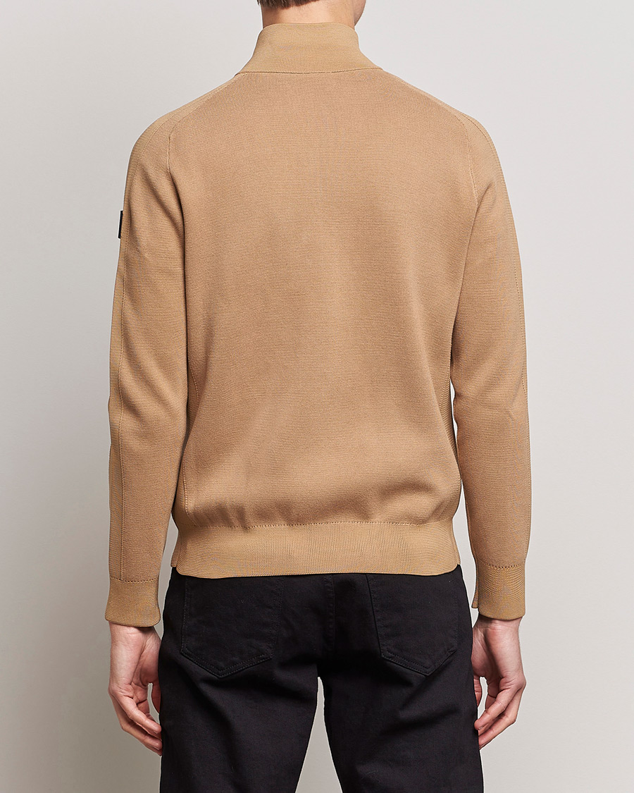 Mies | Puserot | BOSS BLACK | Fisio Knitted Full Zip Medium Beige