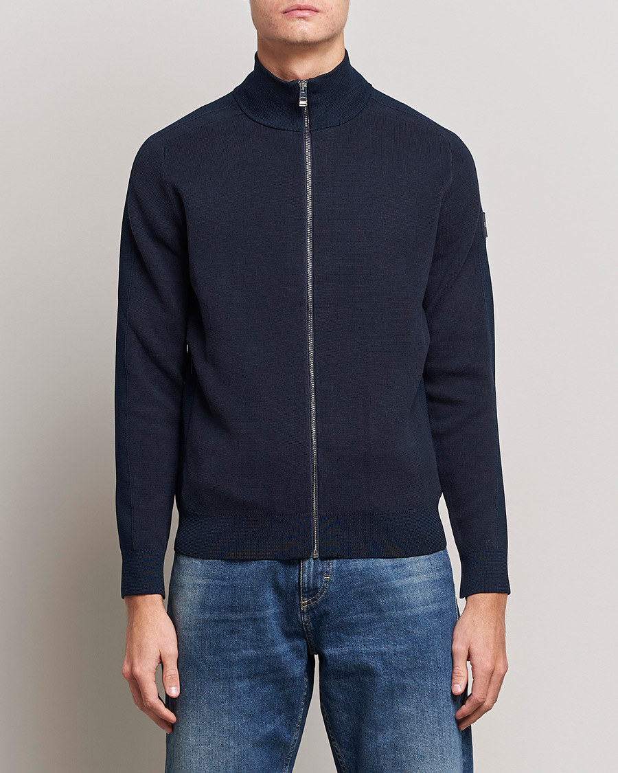 Mies |  | BOSS | Fisio Knitted Full Zip Dark Blue