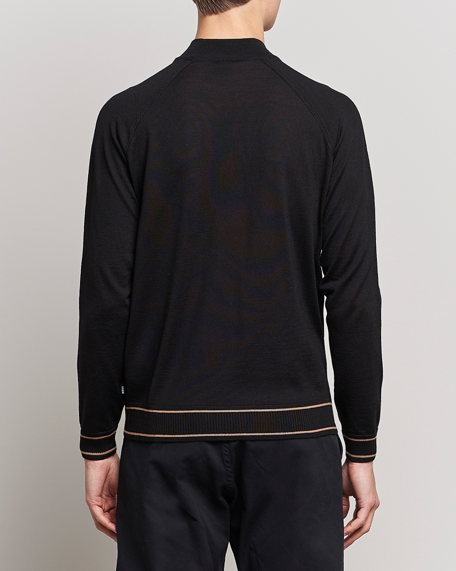 Mies | Puserot | BOSS BLACK | Favino Knitted Mock Neck Sweater Black